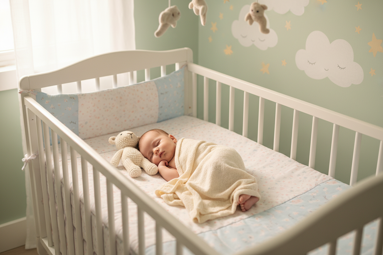 Create a baby in the crib